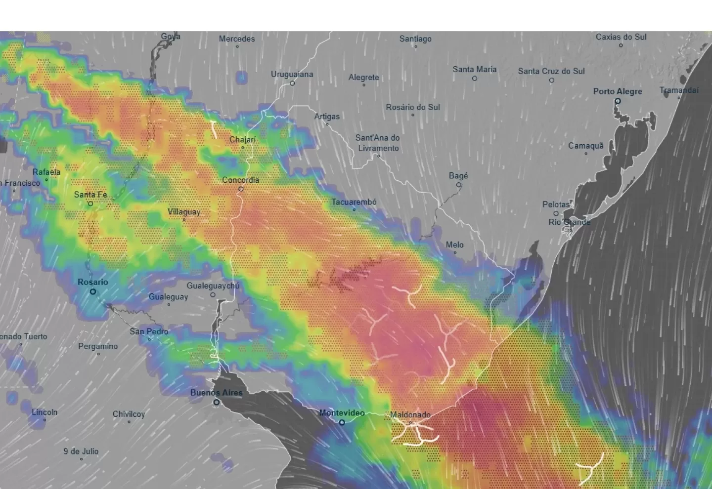 Imagen de Así avanza el frente frío que provoca lluvias y tormentas: Inumet emite alertas naranja y amarilla